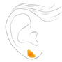 Silver Croissant Stud Earrings - Yellow,
