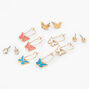 Gold Butterfly Mixed Earrings Set - 6 Pack,