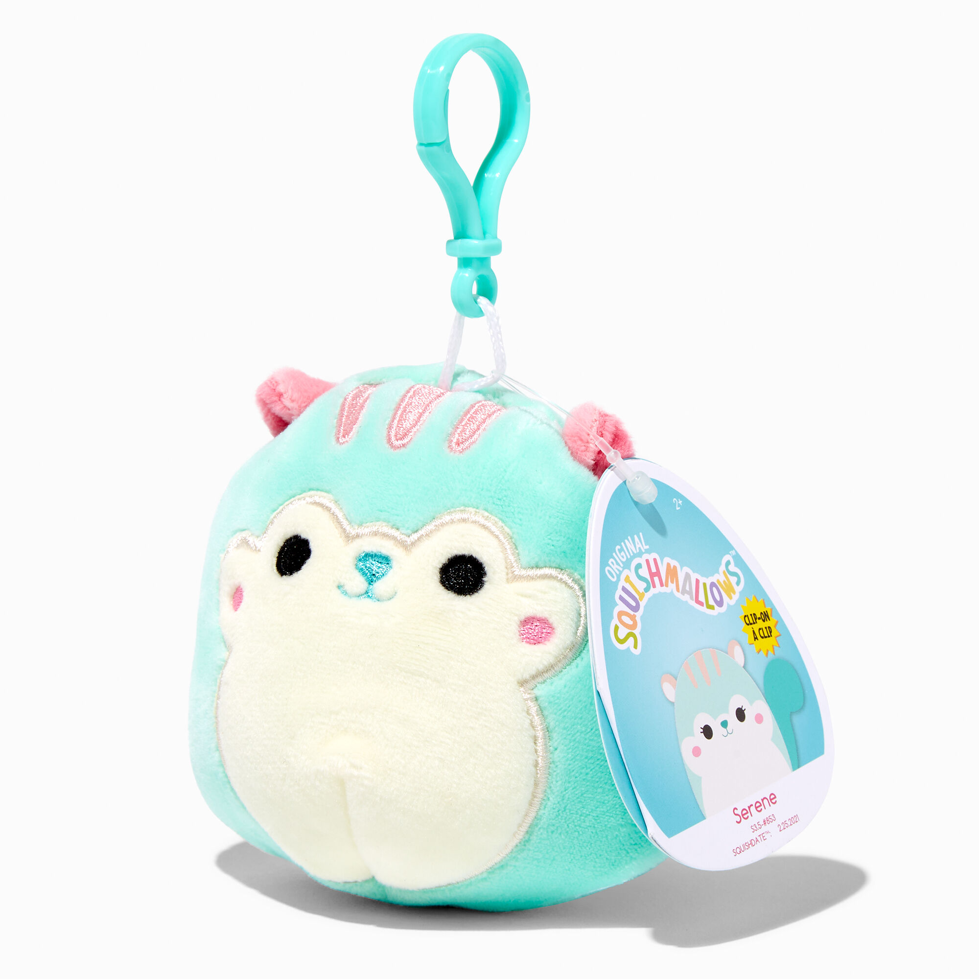 Squishmallows™ 3.5" Over the Rainbow Soft Toy Bag Clip - Styles Vary,