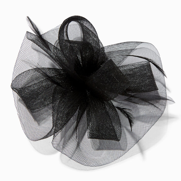 Large Black Swirl Fascinator,