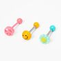 90s Vibe 14G Barbell Tongue Rings &#40;3 Pack&#41;,