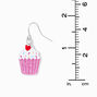 Glitter Cupcake 1.5&quot; Drop Earrings,
