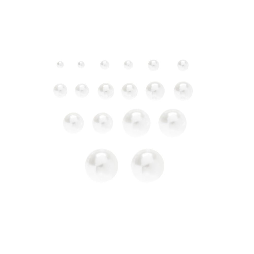 9 Pack Faux White Pearl Earrings Set,