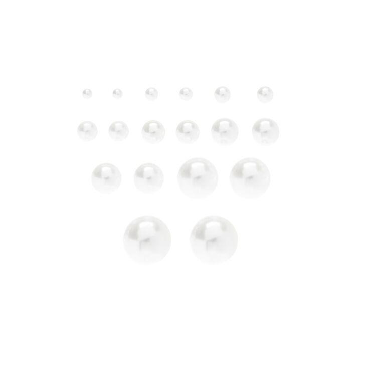 Set de boucles d&#39;oreilles en perle d&#39;imitation blanche,