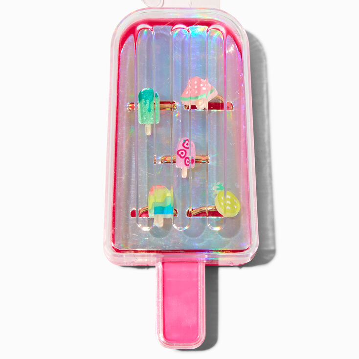 Claire&#39;s Club Ice Pop Box Rings - 5 Pack,