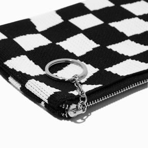 Black &amp; White Checkerboard Catchall Clutch,