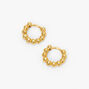 18ct Gold Plated 10MM Bubble Ball Hoop Earrings,