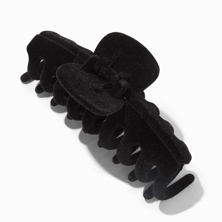 Black Flocked Medium Hair Claw,