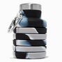 Collapsible Black &amp; White Marble Water Bottle,