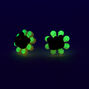 Clous d&#39;oreilles ours fleur rose phosphorescents avec tige couleur argent&eacute;e C LUXE by Claire&#39;s,