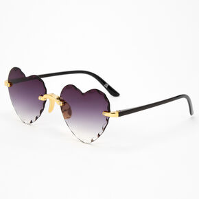 Black Heart Textured Rim Sunglasses,