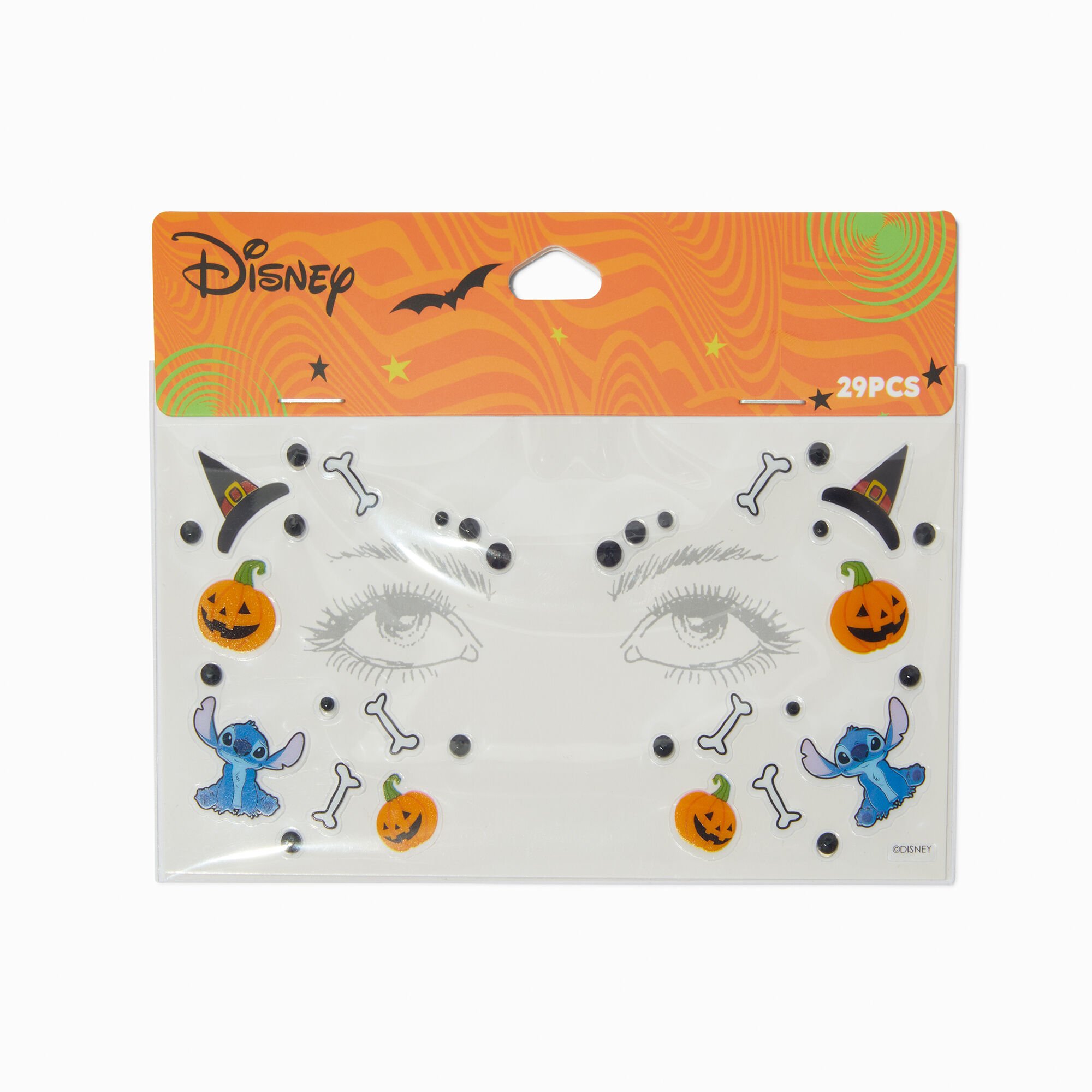 Disney Stitch Halloween Gemstones Face Stickers - 29 Pack,