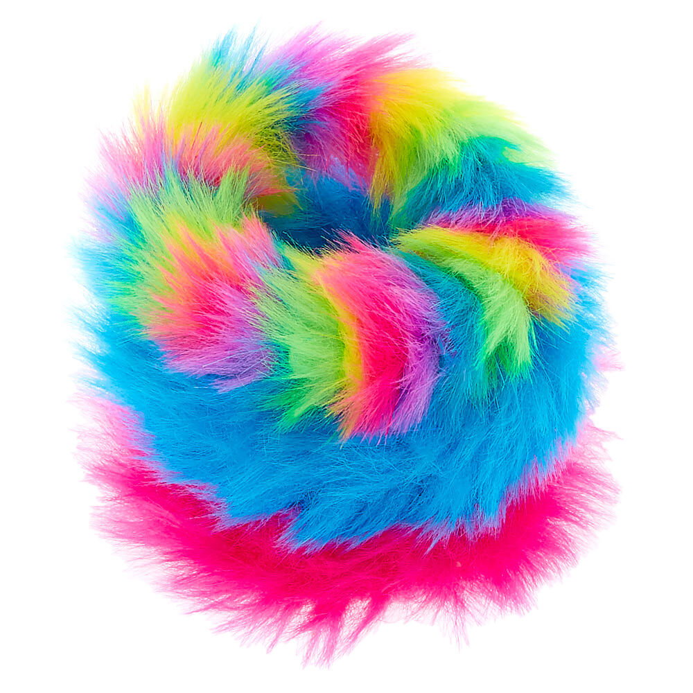 Claire's Club Small Furry Tie Dye Hair Scrunchies - 3 Pack,
