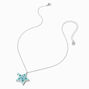 Glow In The Dark Blue Mosaic Star Locket Pendant Necklace,