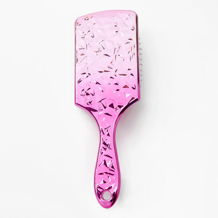 Claire's Brosse à cheveux plate métallique - Rose