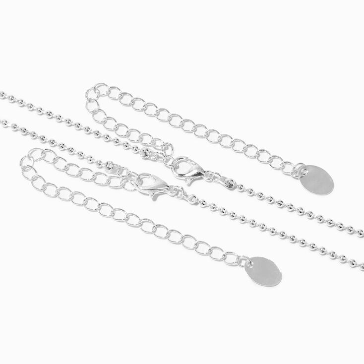 Best Friends Silver &amp; Black Building Block Pendant Necklaces - 2 Pack,