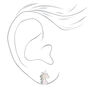 Silver Iridescent Unicorn Head Stud Earrings,