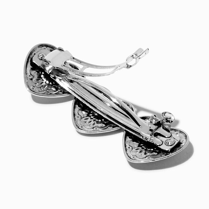 Silver-tone Cowgirl Heart Hair Barrette Clip,