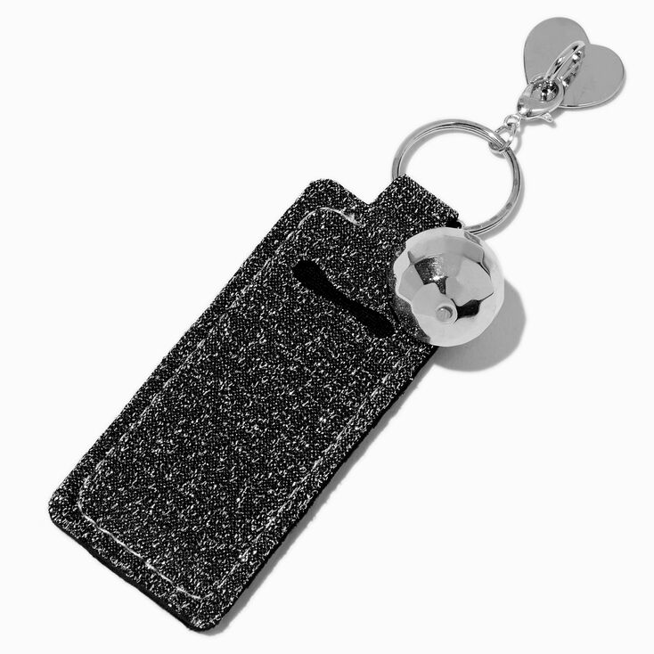 Black Glitter &amp; Disco Ball Lip Balm Holder Sticker Charm,