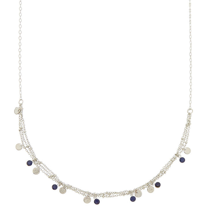 Claire's Collier volumineux bleu avec pierre effet filigrane couleur argenté