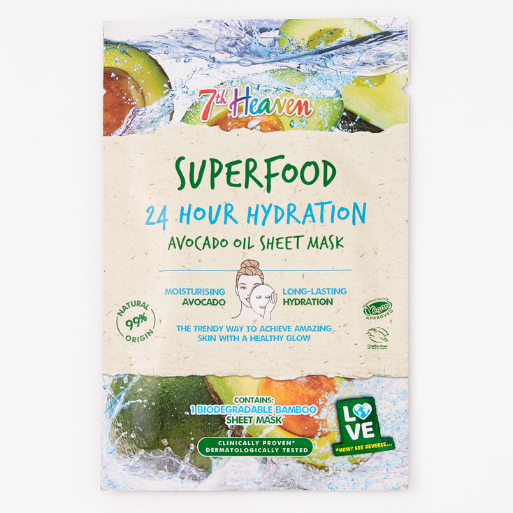 Claire's Masque en feuille à l’huile d’avocat Superfood 7th Heaven
