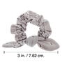 Small Bandana Knotted Bow Hair Scrunchie - Light Gray,