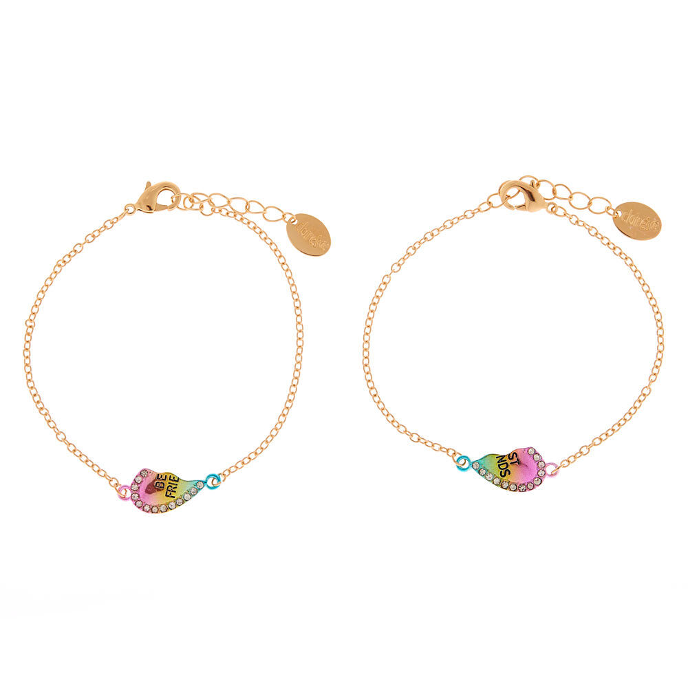 Gold Rainbow Chain Friendship Bracelets - 2 Pack,