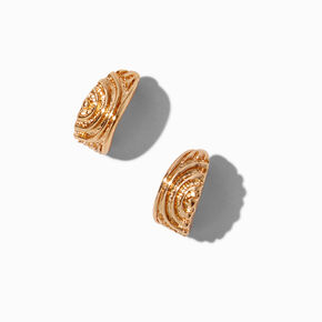 Gold-tone Textured Half Hoop Earrings,