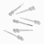 Silver-tone Halo Crystal Bobby Pins - 6 Pack,