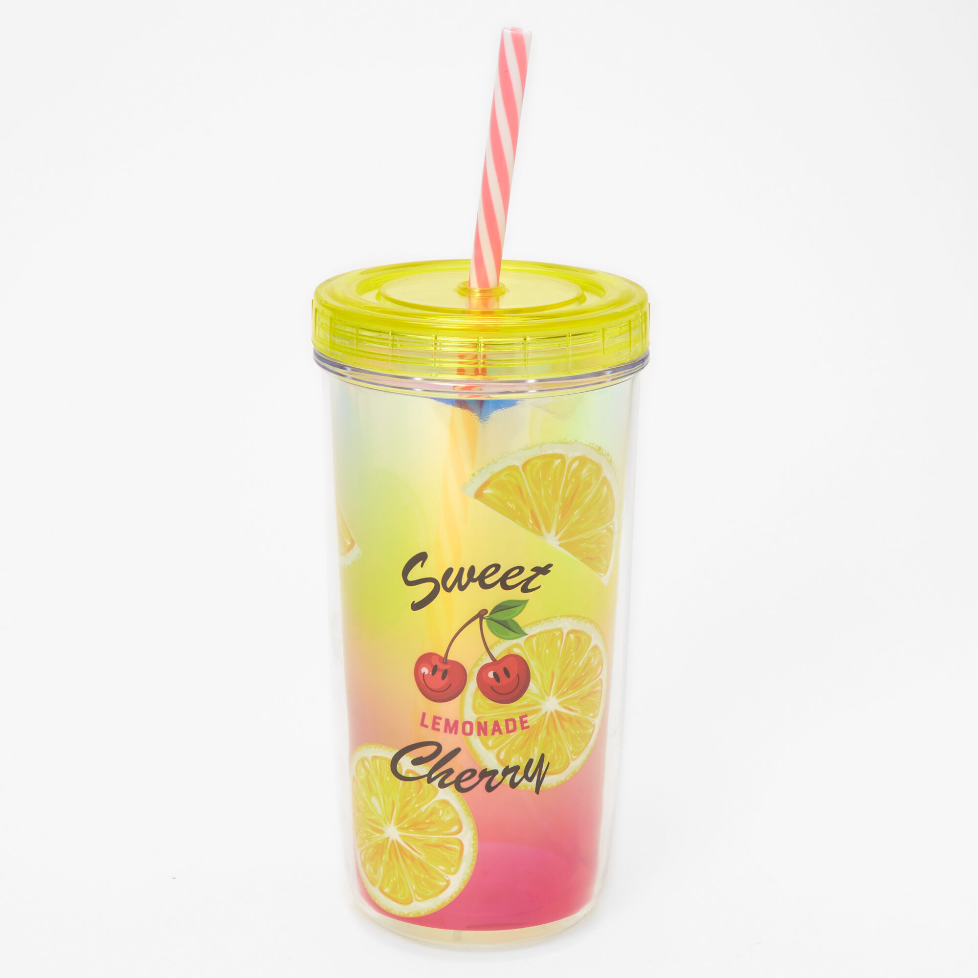 View Claires Sweet Cherry Lemonade Lidded Tumbler information