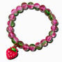 Strawberry Charm Beaded Stretch Bracelet,