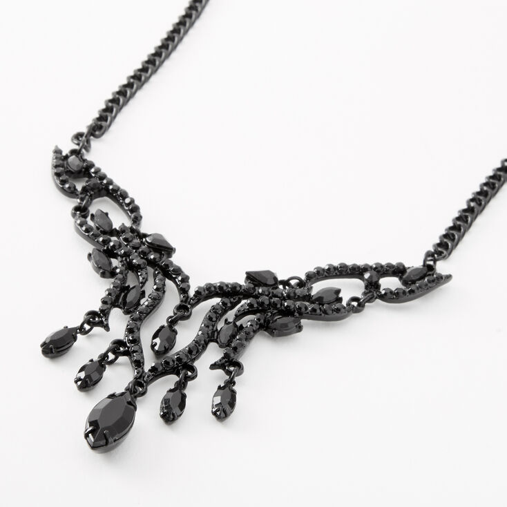 Claire's Collier de caractère élégant Art Déco noir de jais