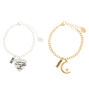 Mixed Metal Mother Daughter Charm Bracelets - 2 Pack,