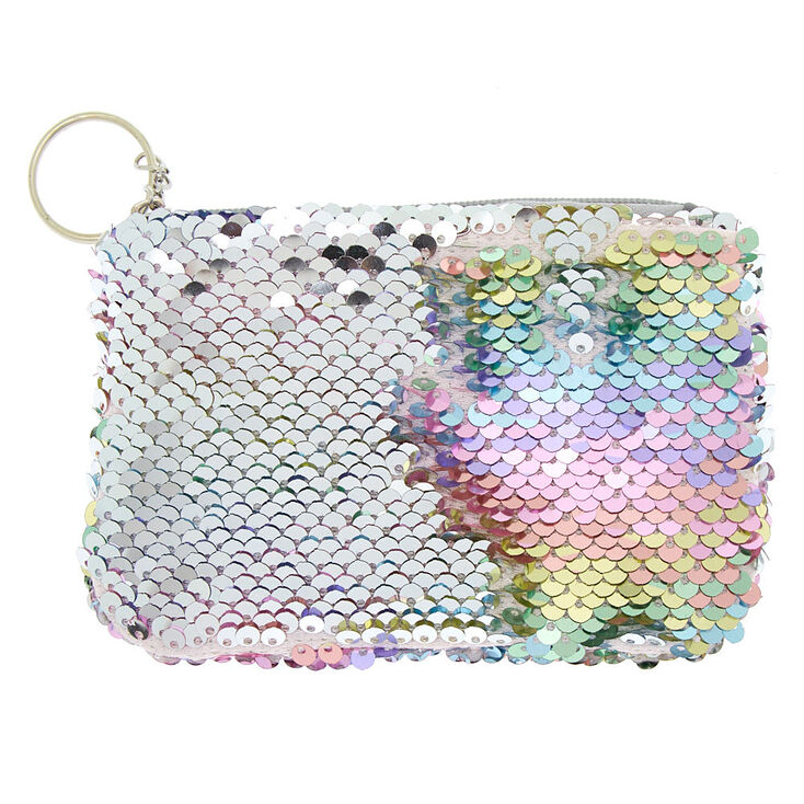 Reversible Sequin Rainbow Pastel Coin Purse,
