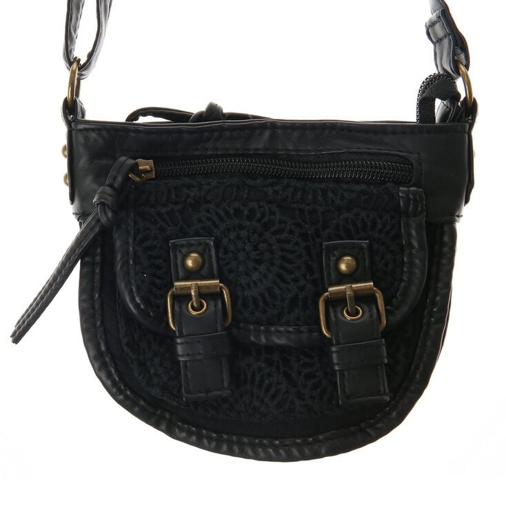 Black Crochet Cross Body Bag Claire's US