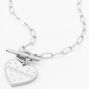Feminist Silver Heart Toggle 16&quot; Pendant Necklace,