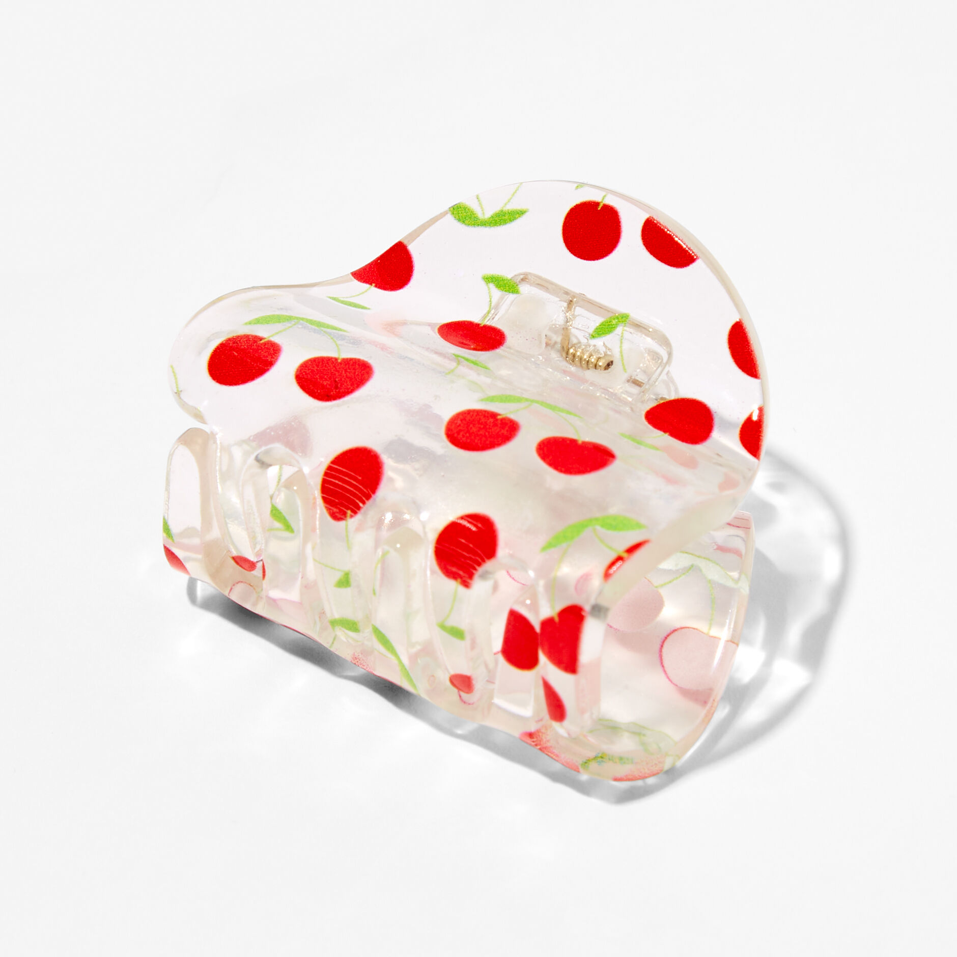 Transparent Red Cherry Hair Claw,