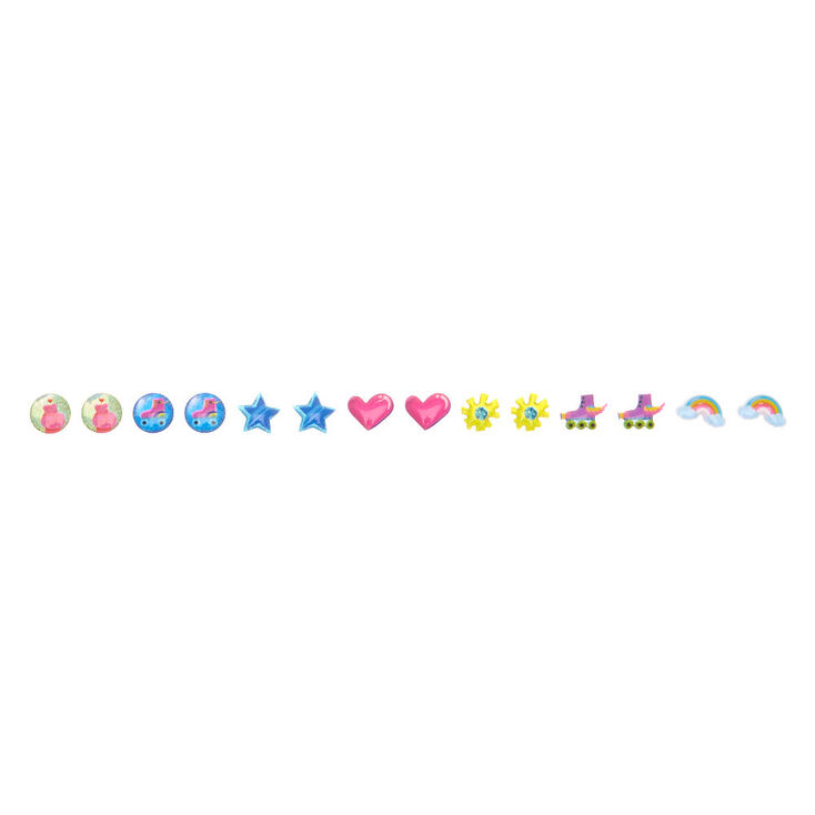 Bagues et boucles d&#39;oreilles autocollantes Les Trolls 2&nbsp;: Tourn&eacute;e mondiale - Lot de 7,