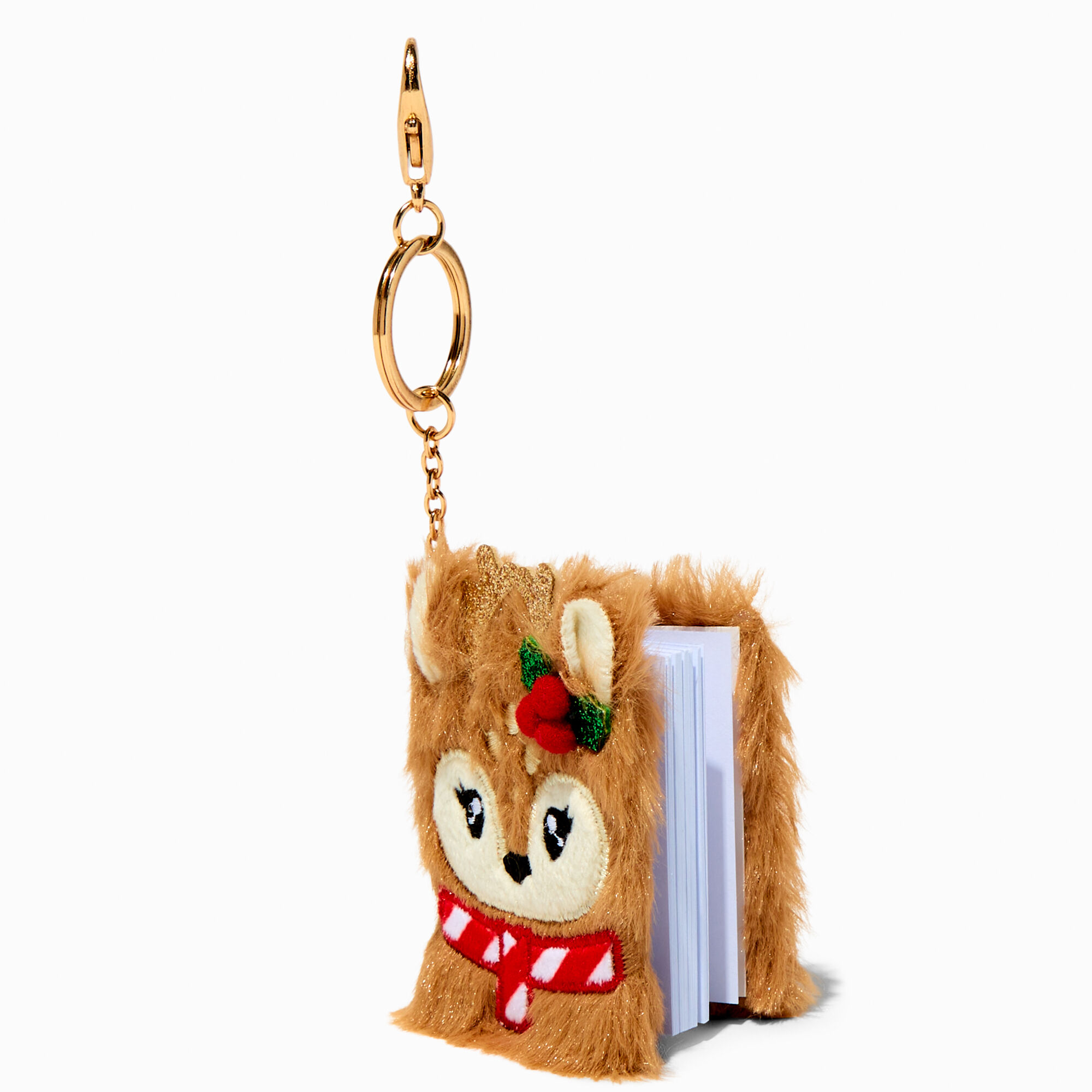 View Claires Holiday Reindeer Mini Notebook Keychain information
