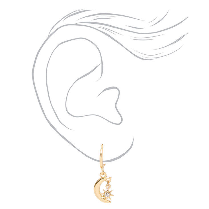 Gold Crescent Moon Starburst Jewelry Set - 2 Pack,