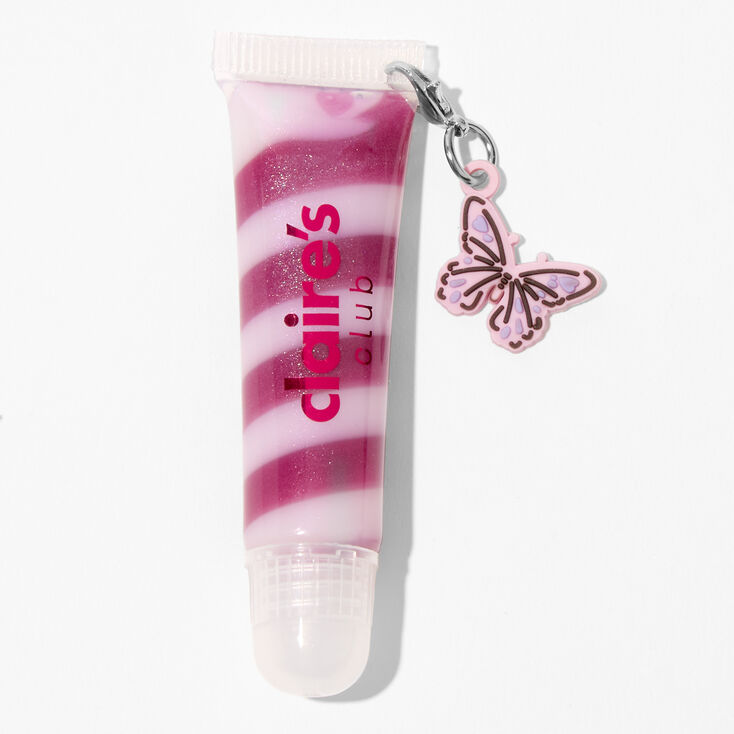 Claire&#39;s Club Butterfly Charm Lip Gloss Tube,