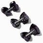 Claire&#39;s Club Black Loopy Bow Hair Clips - 3 Pack,