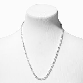 Silver Crystal Chain Necklace,