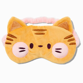 Masque de sommeil chat orange en peluche,