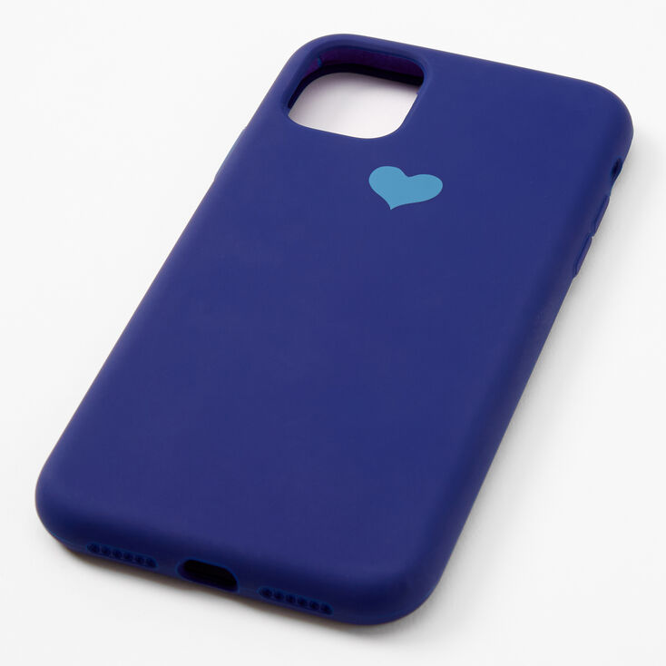Navy Heart Protective Phone Case - Fits iPhone 11,