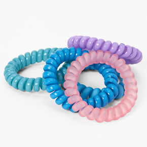 Jewel Tone Spiral Hair Ties - 5 Pack,