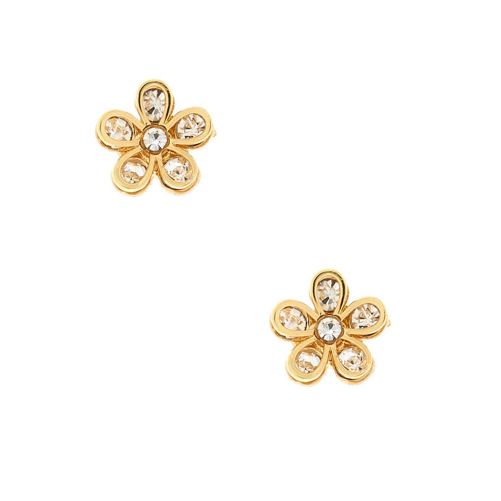 Crystal flower stud deals earrings
