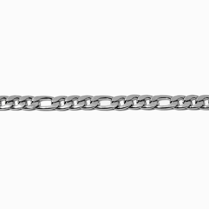 Silver-tone Stainless Steel 6MM Figaro Chain Bracelet,