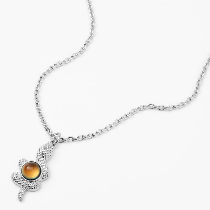 Collier &agrave; pendentif d&rsquo;humeur serpent couleur argent&eacute;e,