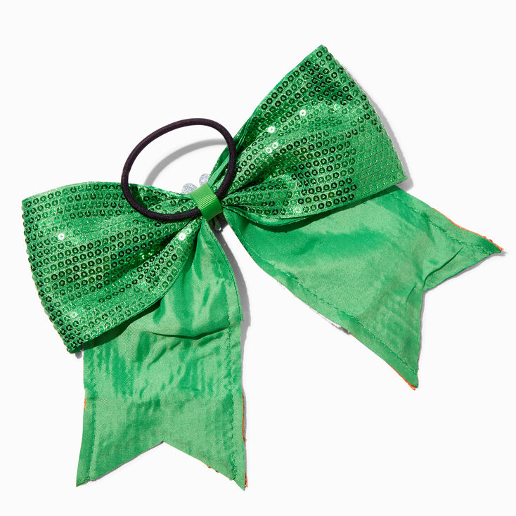 Irish Flag Sequin Bow Hair Tie,
